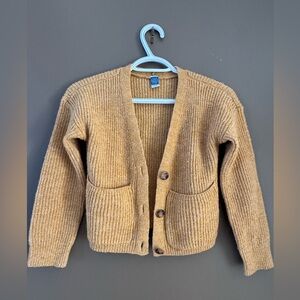 Kids Cozy mustard Cardigan with Button Closure